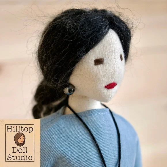 Fabric Doll "Willow" Handcrafted Textile Cloth Heirloom Primitive Doll - Picture 1 of 15